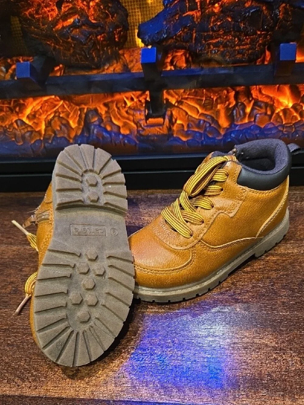 Carter's Tan Lace-Up Kids Work-Style Boots 9